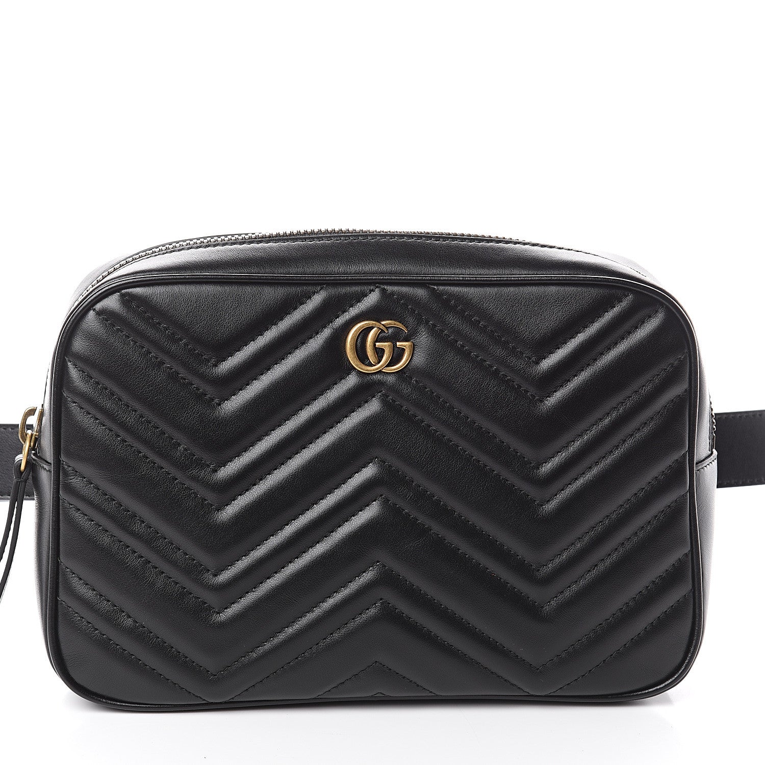 Gucci Calfskin Matelasse Mens GG Marmont Belt Bag 100 40 Black 6 of 8