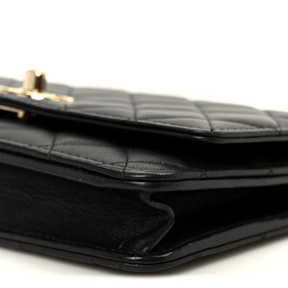 Chanel Lambskin Quilted Trendy CC Wallet On Chain WOC Black 12 of 13