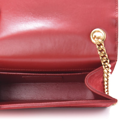 Saint Laurent Suede Small Classic Monogram Kate Tassel Satchel Red 5 of 9