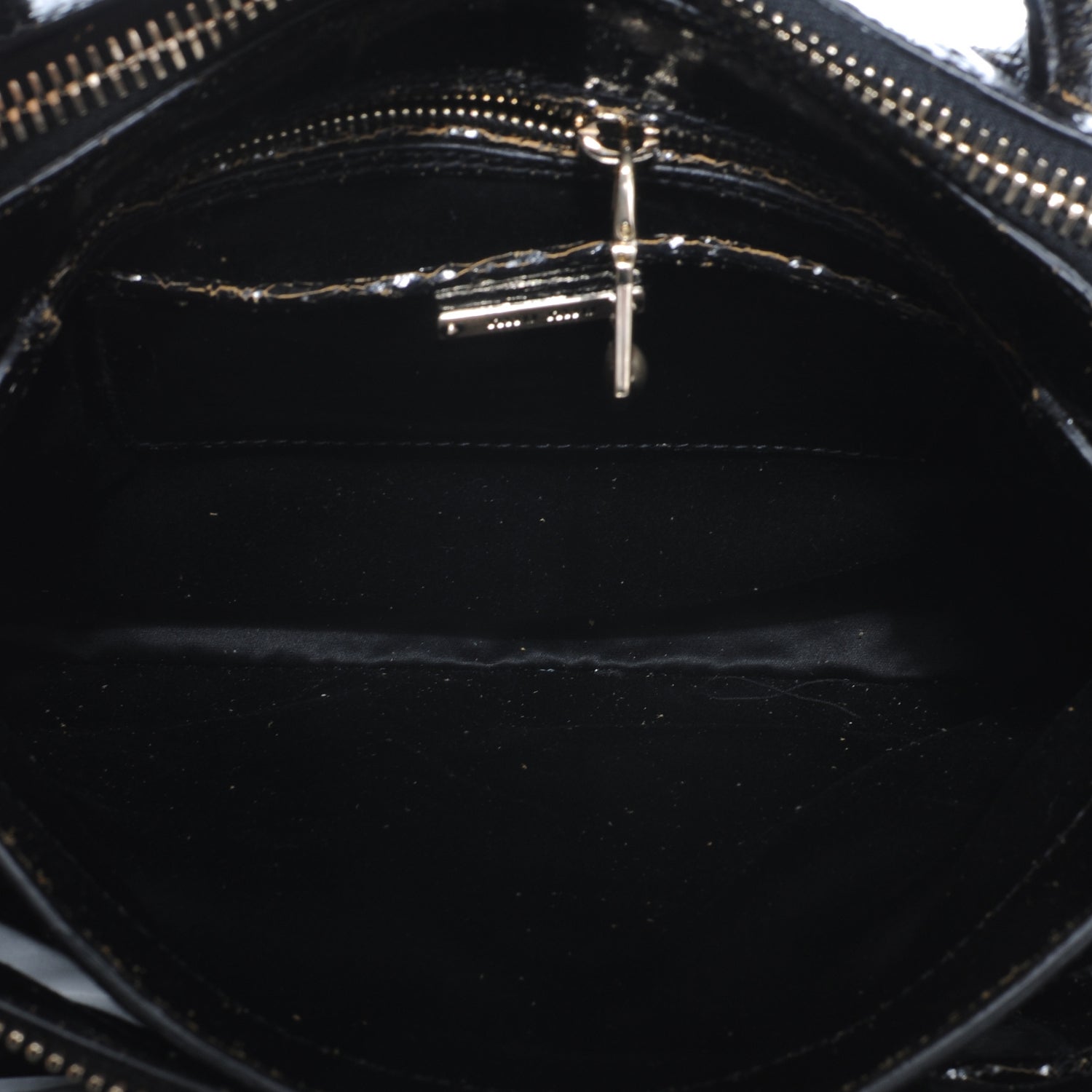 Miu Miu Leather Craquele Handbag Black 6 of 8