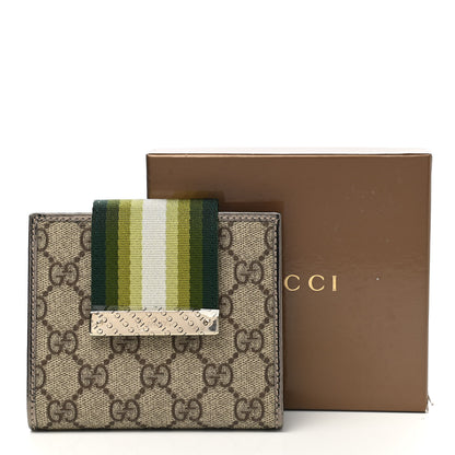Gucci Monogram Web Ladies Web French Wallet Metallic Brown Green 8 of 8