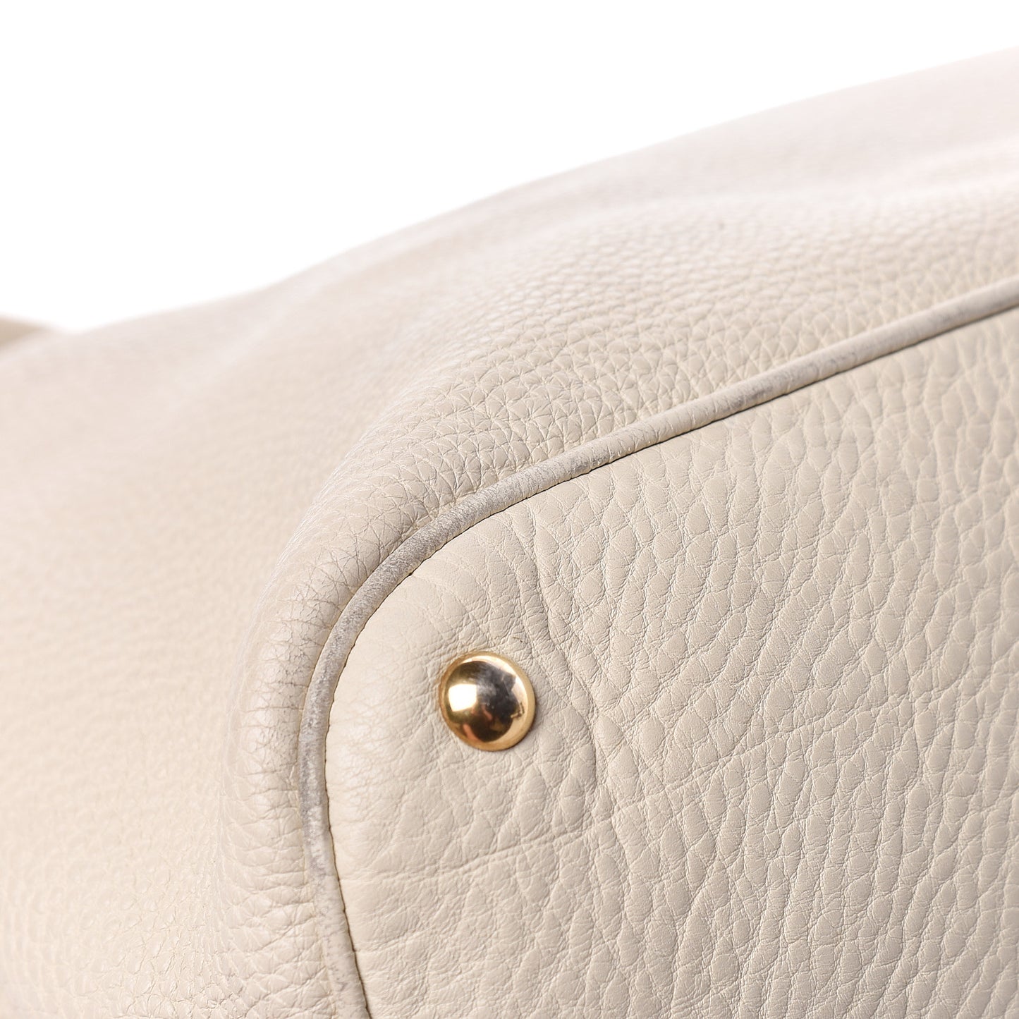Pebbled Calfskin Twill Medium Top Handle Satchel White