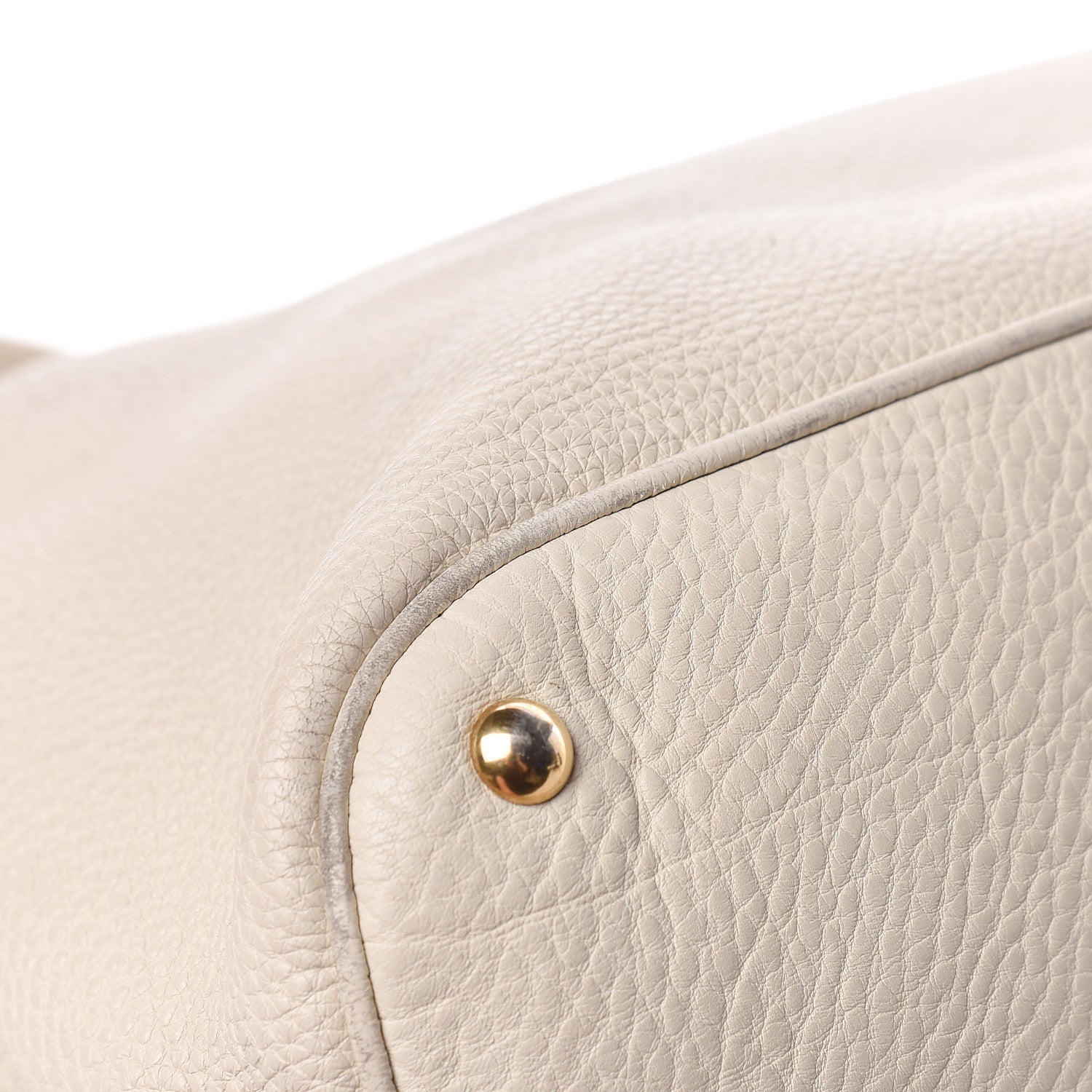 Gucci Pebbled Calfskin Twill Medium Top Handle Satchel White 16 of 25