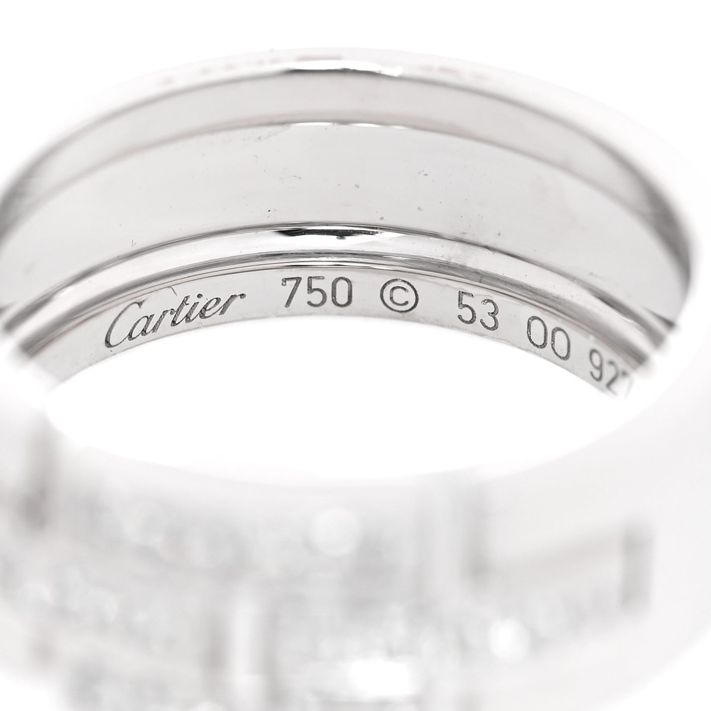 18K White Gold Diamond Maillon Panthere Ring 53 6.5