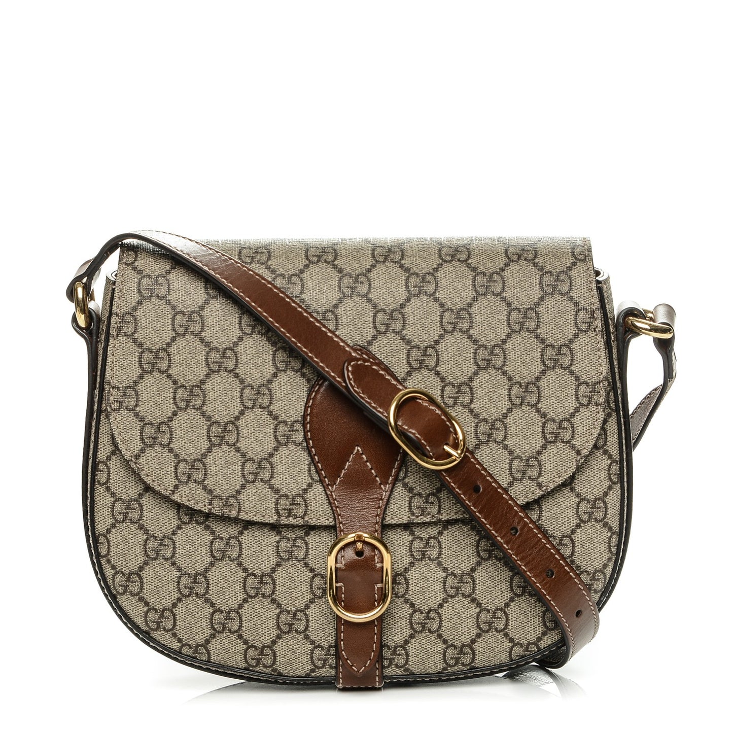 GG Supreme Monogram Small Messenger Shoulder Bag Beige Cuir