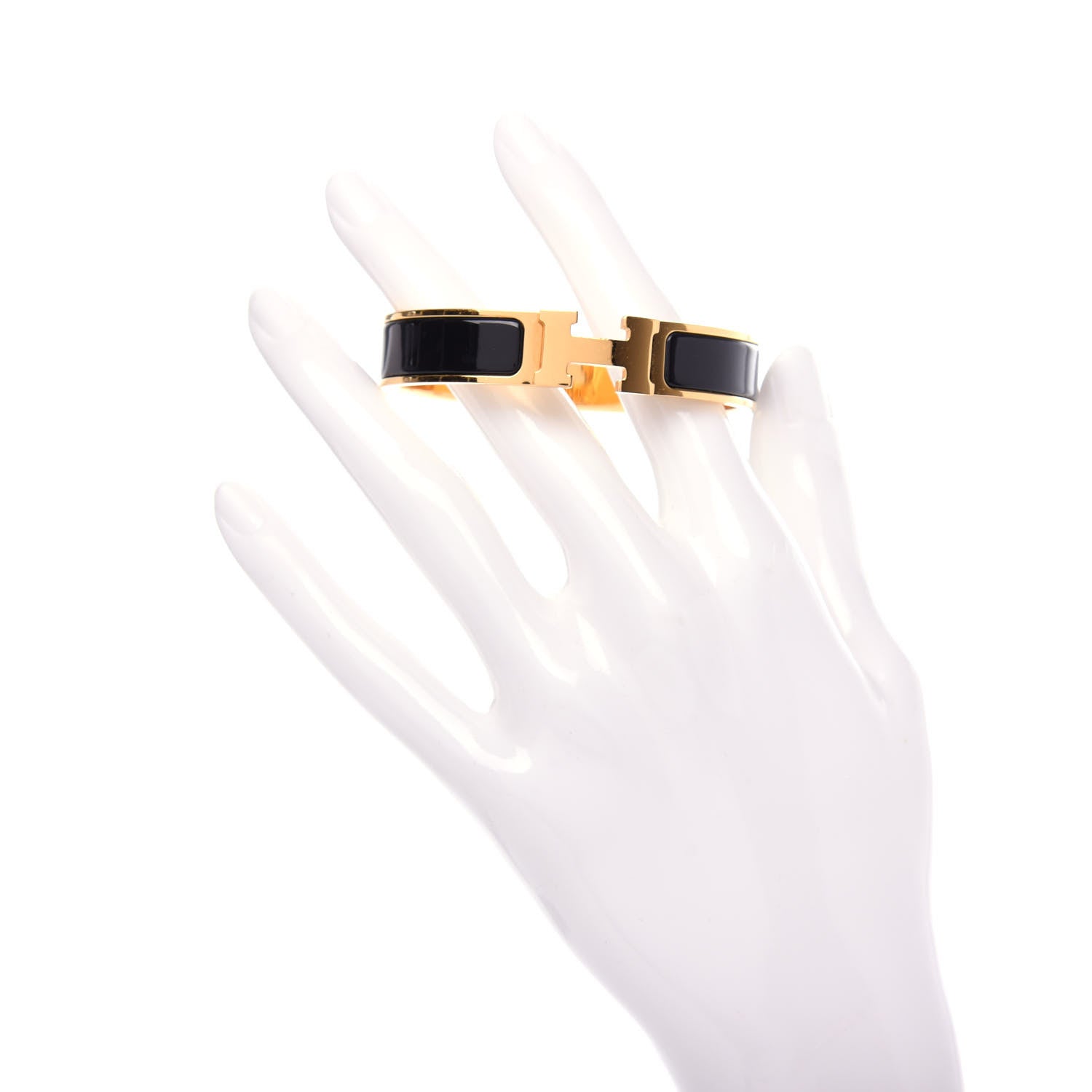Hermes Enamel Narrow Clic Clac H Bracelet PM Black 2 of 4
