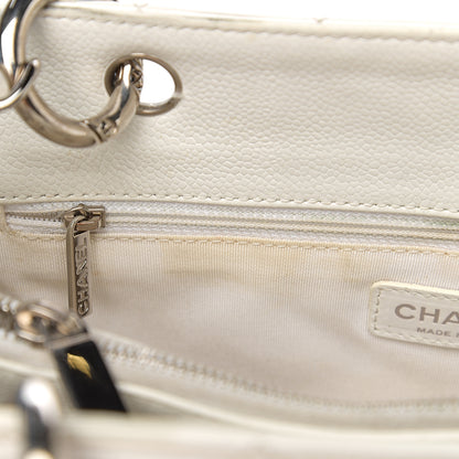 Chanel Caviar Quilted Grand Shopping Tote GST White 9 of 23