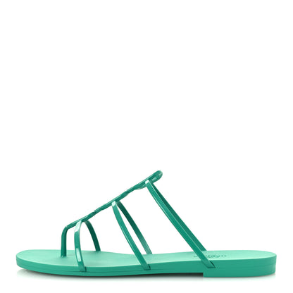 Hermes Rubber Womens Mykonos Sandals 38 Vert Tourmaline 1 of 11