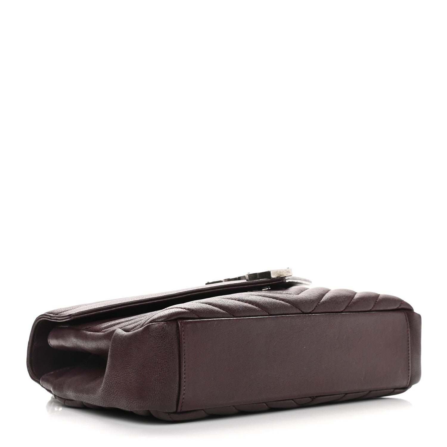 Saint Laurent Sheepskin Matelasse Chevron Monogram Medium College Bag Amaranto 4 of 10