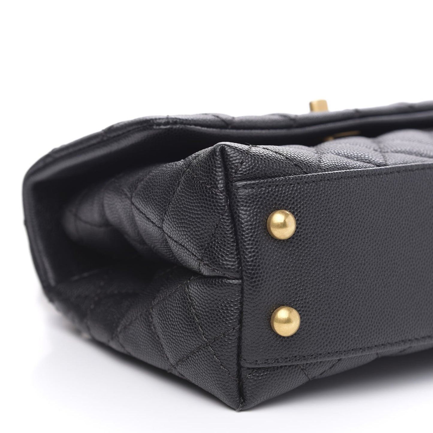 Caviar Quilted Mini Coco Handle Flap Black