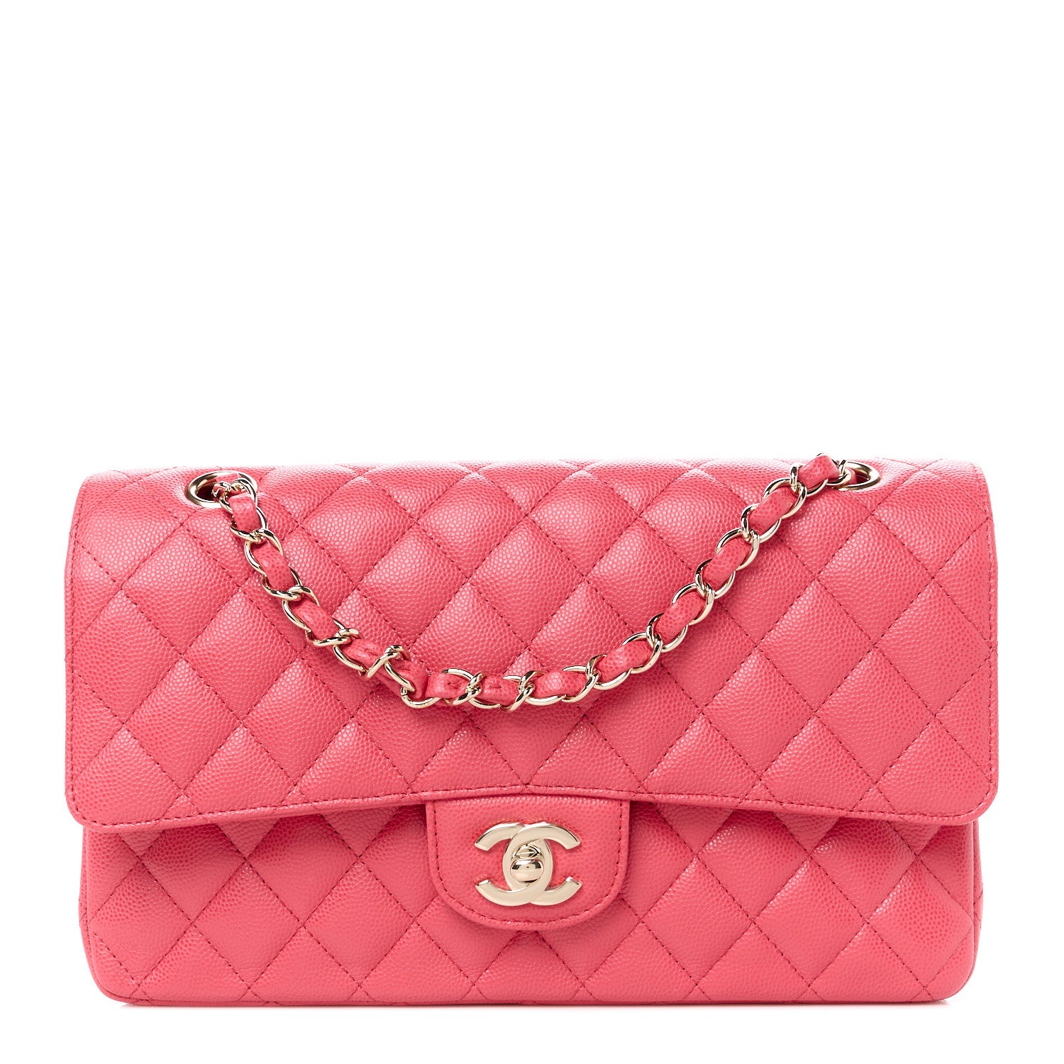 Chanel Caviar Quilted Medium Double Flap Pink 1 of 11