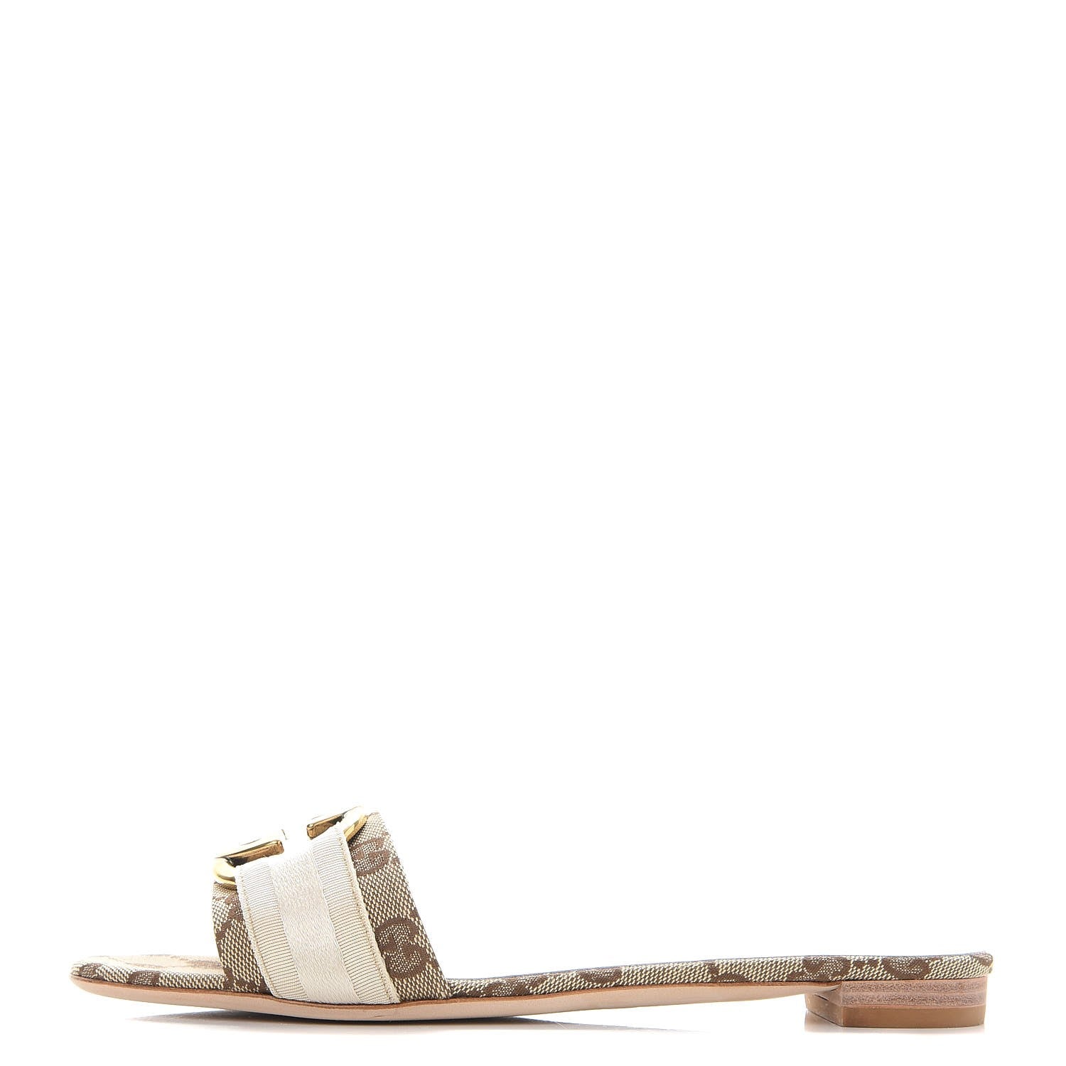 Gucci Monogram Web GG Slide Sandals 37 Off White 1 of 12