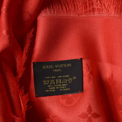 Louis Vuitton Silk Wool Monogram Shawl Coquelicot 4 of 5