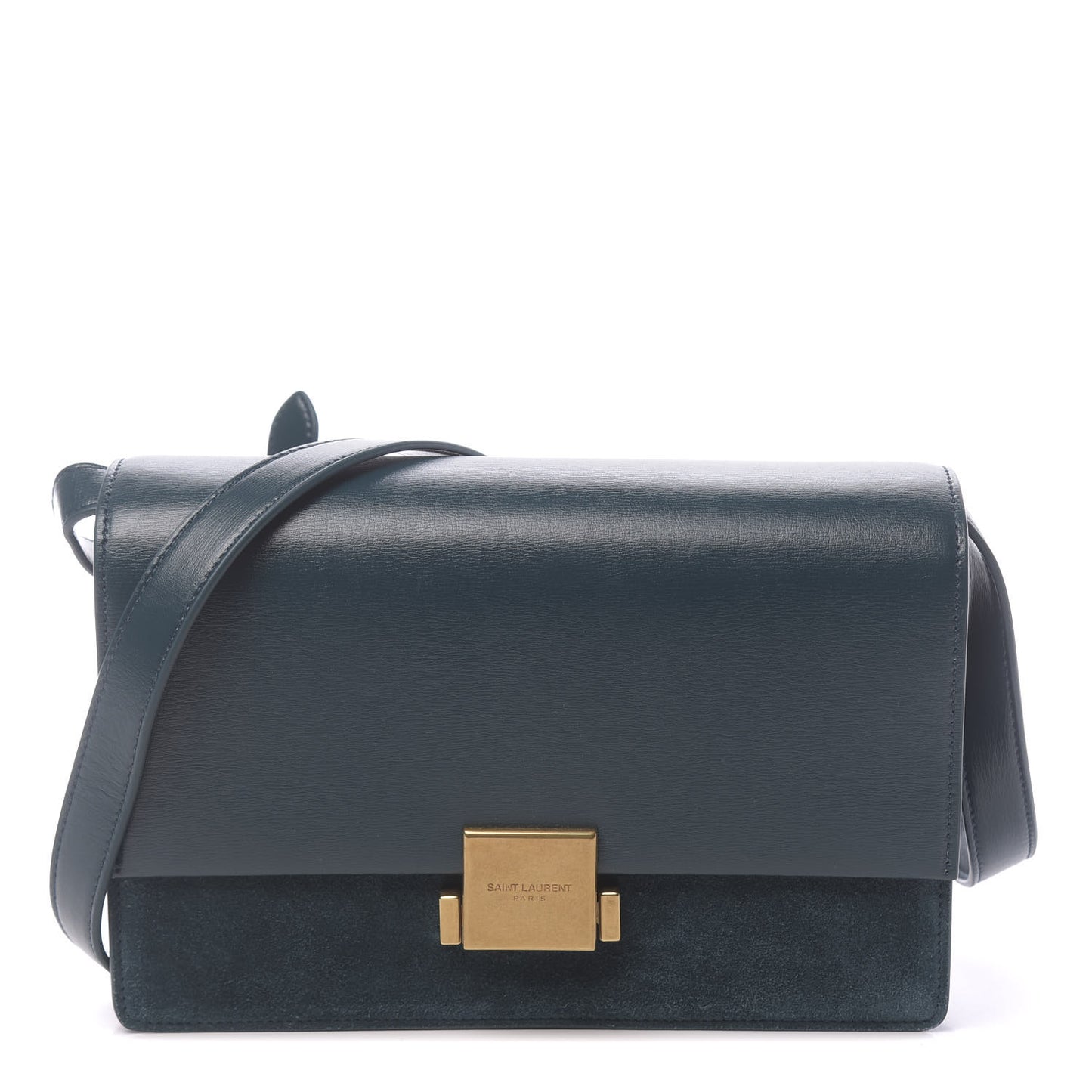 Smooth Calfskin Suede Medium Bellechasse Dark Turquoise