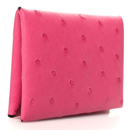 Hermes Ostrich Calvi Rose Tyrien 3 of 10