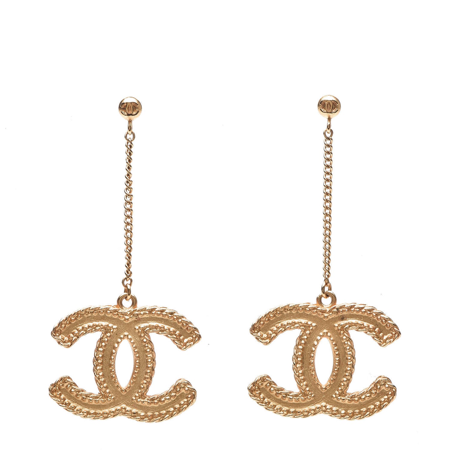 CC Drop Earrings Matte Gold