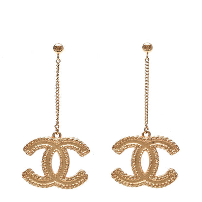 Chanel CC Drop Earrings Matte Gold 1 of 4