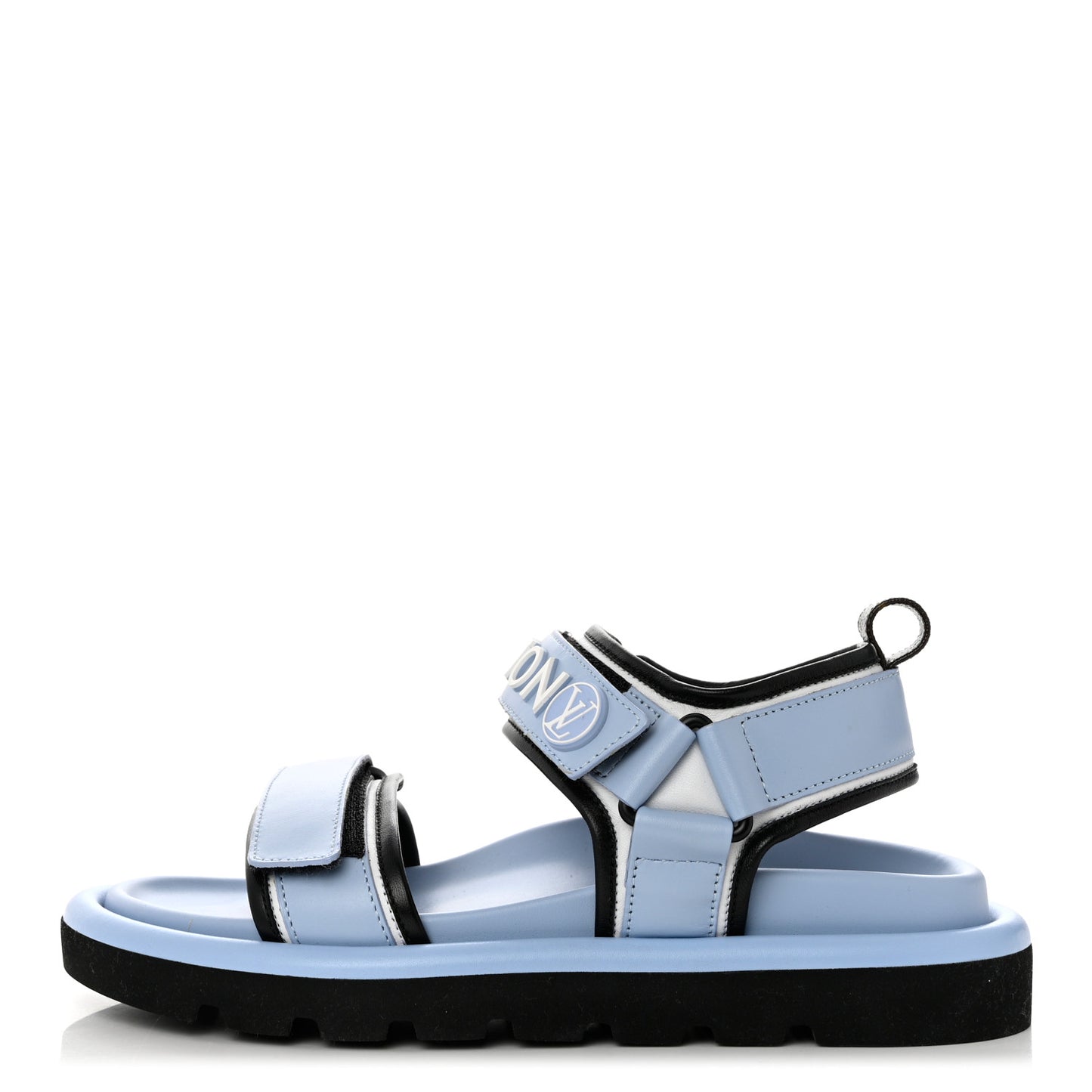 Calfskin Pool Pillow Flat Comfort Sandals 37 Blue