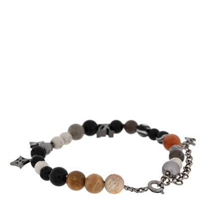 Louis Vuitton Metal Resin Opal LV Beads Bracelet Black 3 of 4