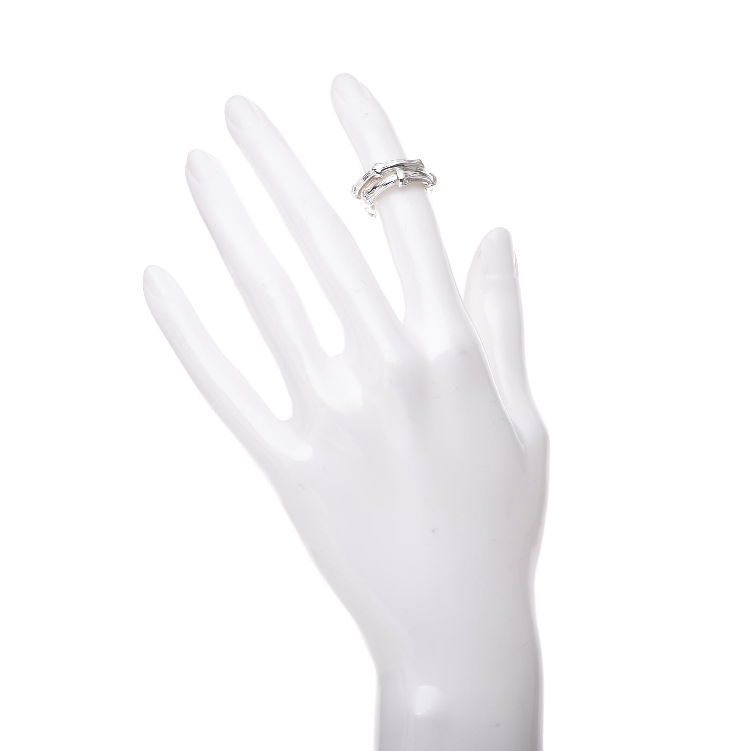 Tiffany Sterling Silver Bamboo Set of 2 Stackable Rings 43 2.75 2 of 8