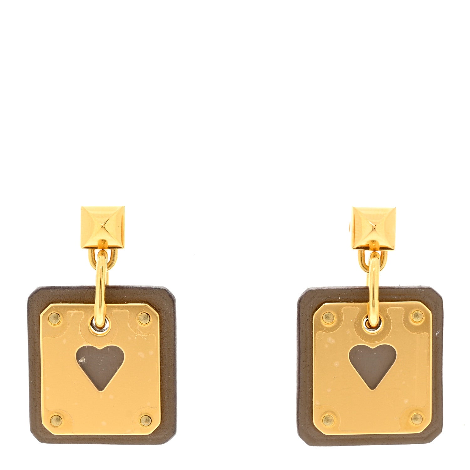Hermes Swift As De Coeur Earrings Etoupe 1 of 5