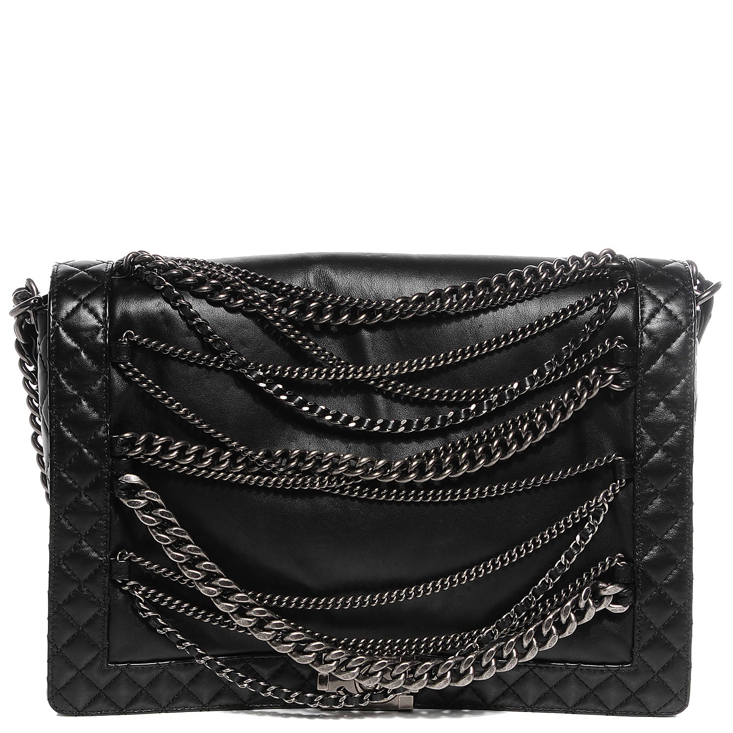 Chanel Calfskin Enchained Large Boy Flap Black 1 of 11