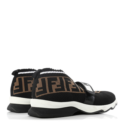 Fendi Stretch Yarn FF Stiff Band Rockoko Sneakers 39 Black White Tobacco 8 of 24