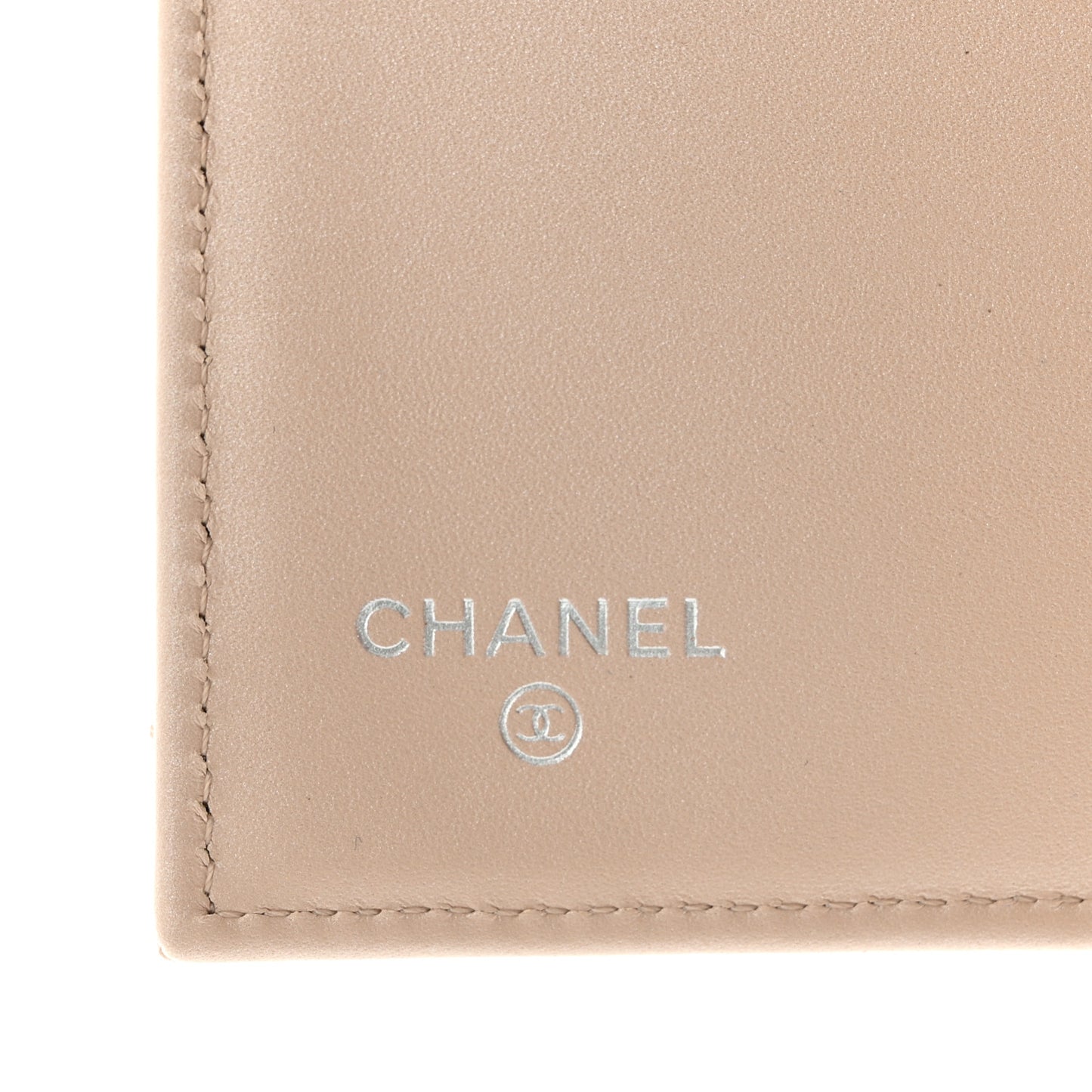 Pearly Caviar Quilted Large Gusset Flap Wallet Dark Beige