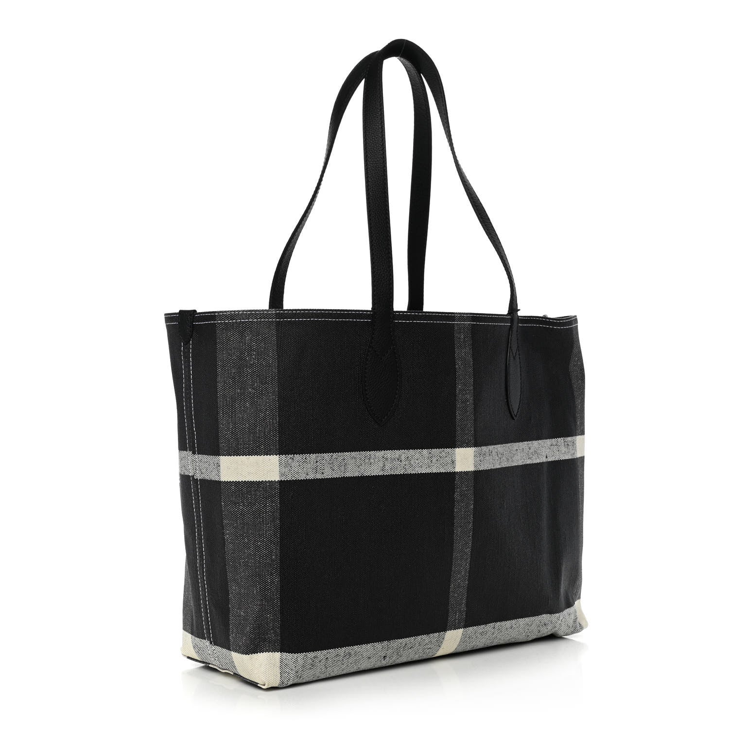 Burberry Coated Canvas Mega Check Medium Doodle Tote Black 3 of 9