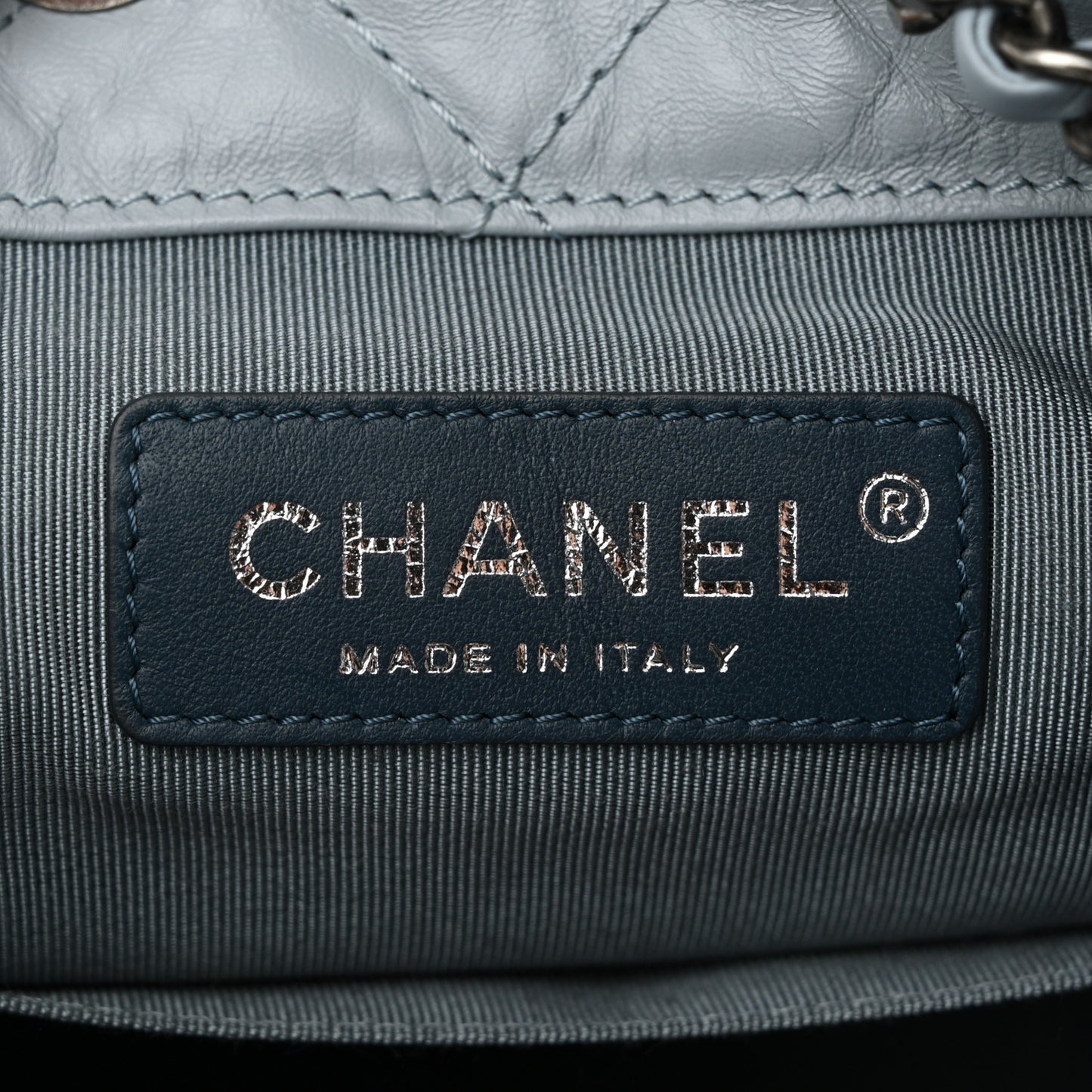 Aged Calfskin Quilted Small Gabrielle Backpack Light Blue
