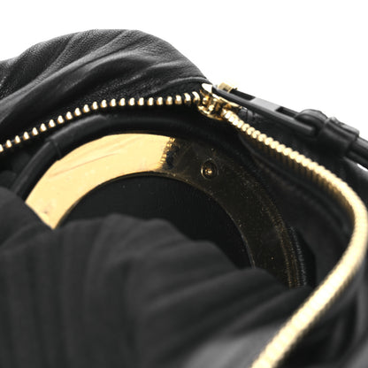 Loewe Lambskin Pleated Bracelet Pouch Chain Shoulder Bag Black 12 of 12
