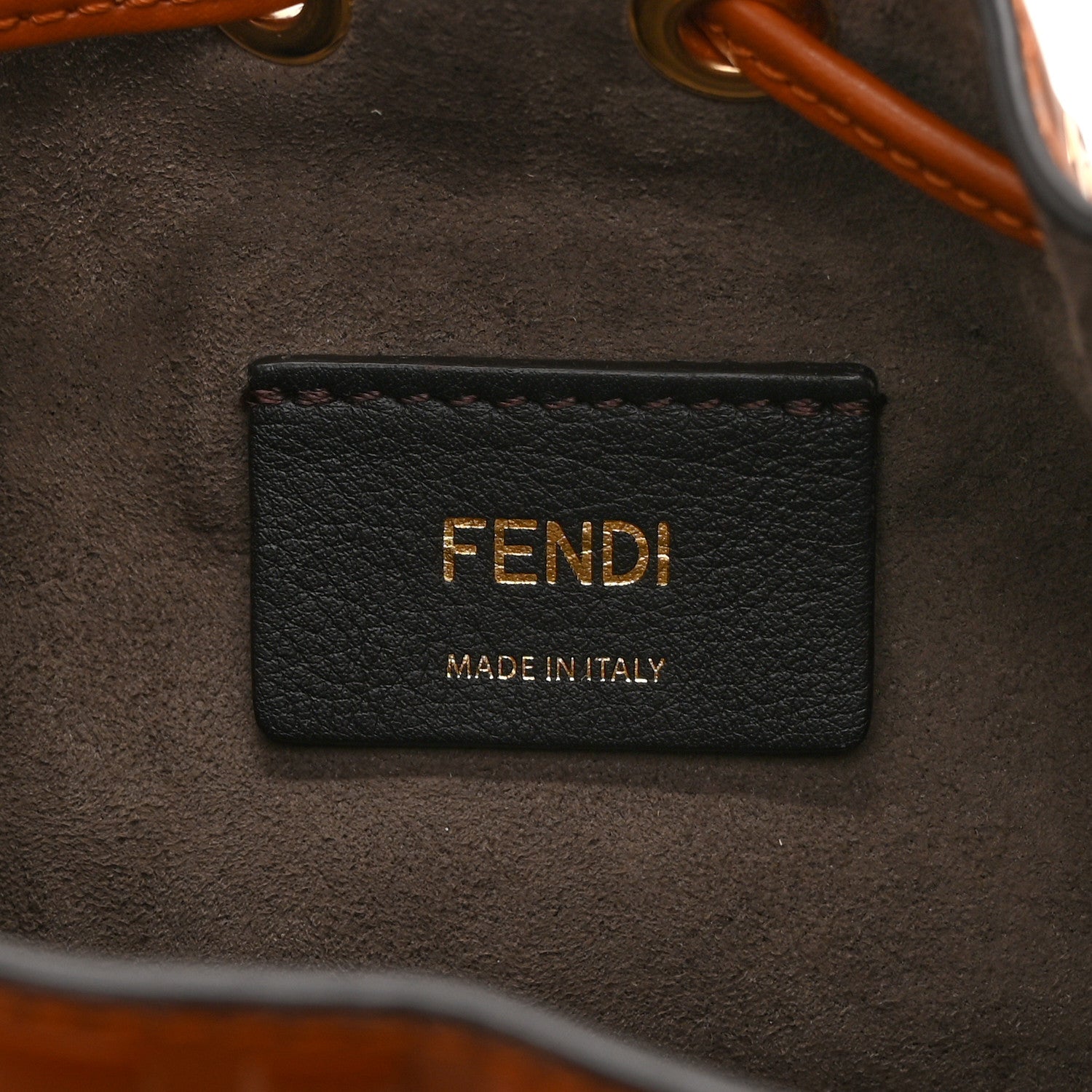 Fendi Vitello Liberty F is Fendi FF 1974 Embossed Mini Mon Tresor Bucket Bag Brandy 6 of 11