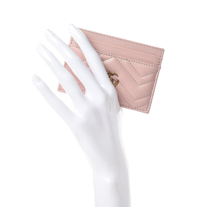 Gucci Calfskin Matelasse GG Marmont Card Holder Perfect Pink 2 of 6