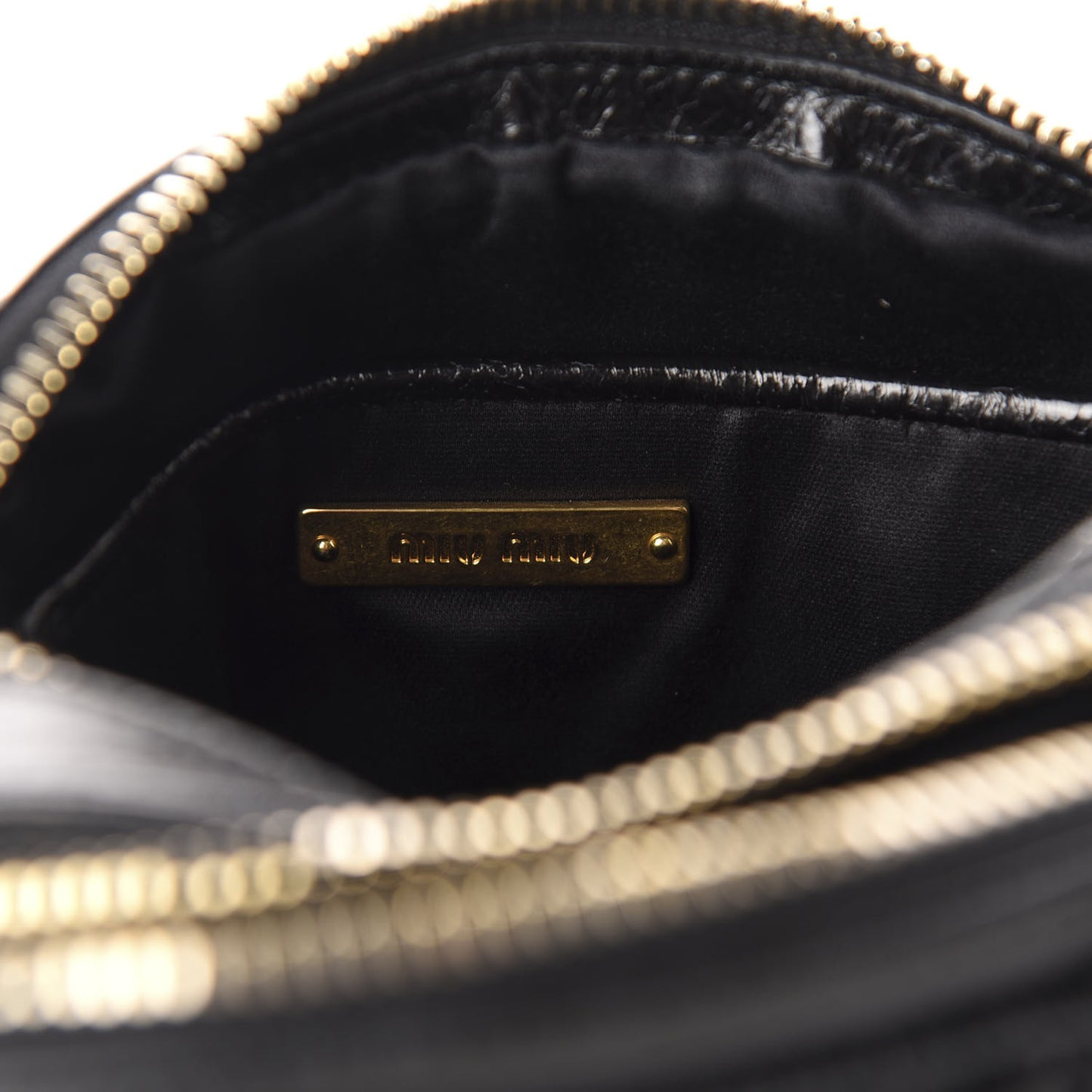 Vitello Shine Quilted Camera Bag Black