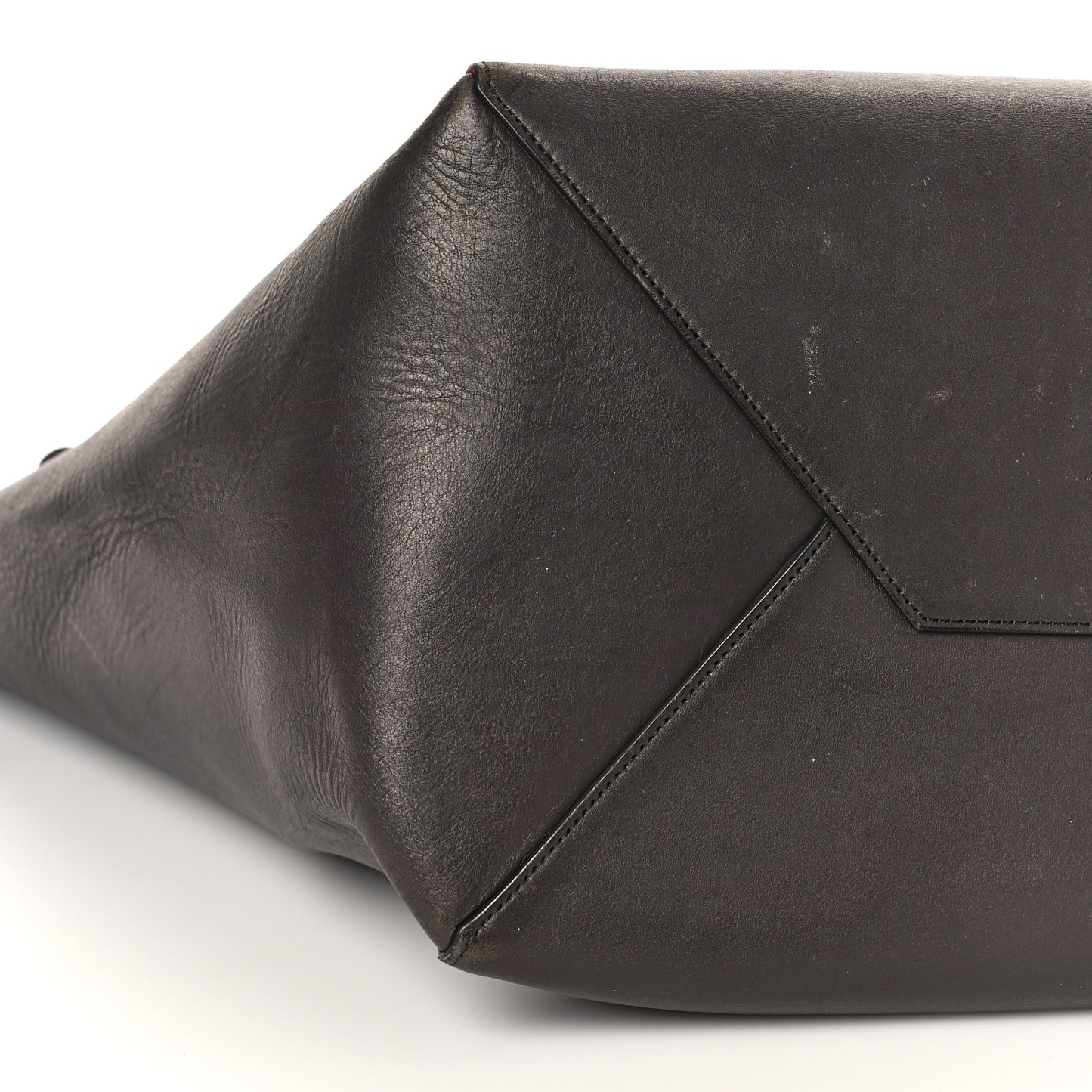 Smooth Calfskin Medium Belt Cabas Phantom Dark Brown