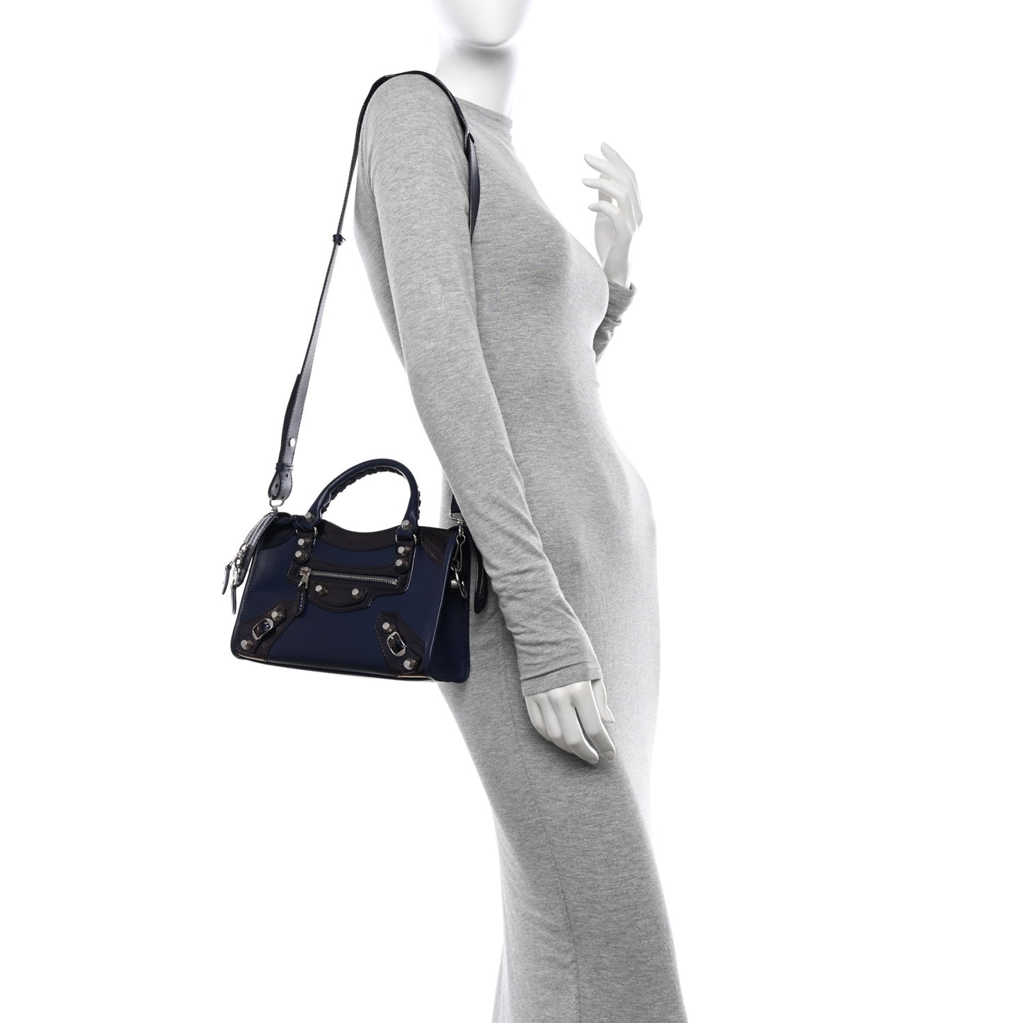 Smooth Calfskin Metallic Patent Giant 12 Silver Hardware Mini City Ultraviolet