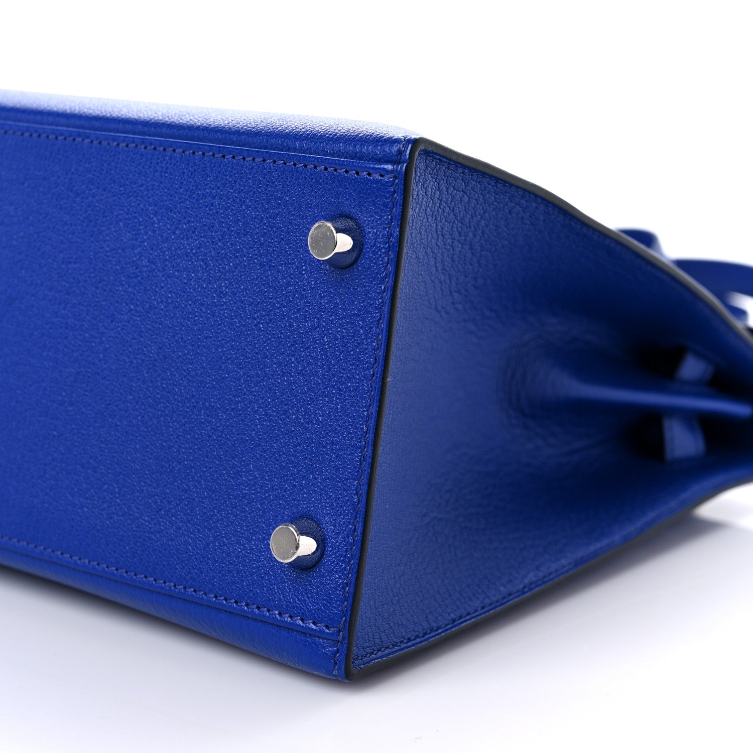 Hermes Chevre Mysore Horseshoe Kelly Sellier 28 Bleu Electrique Magnolia 9 of 10