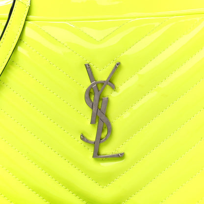 Saint Laurent Patent Calfskin Matelasse Monogram Lou Camera Bag Neon Yellow 8 of 13