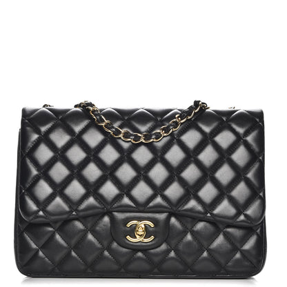 Chanel Lambskin Quilted Jumbo Single Flap Black 1 of 7