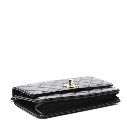 Chanel Lambskin Quilted Trendy CC Wallet On Chain WOC Black 4 of 12