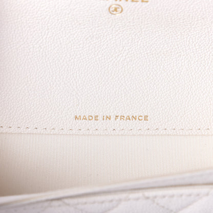 Chanel Caviar Quilted Boy Flap Card Holder White 5 of 8