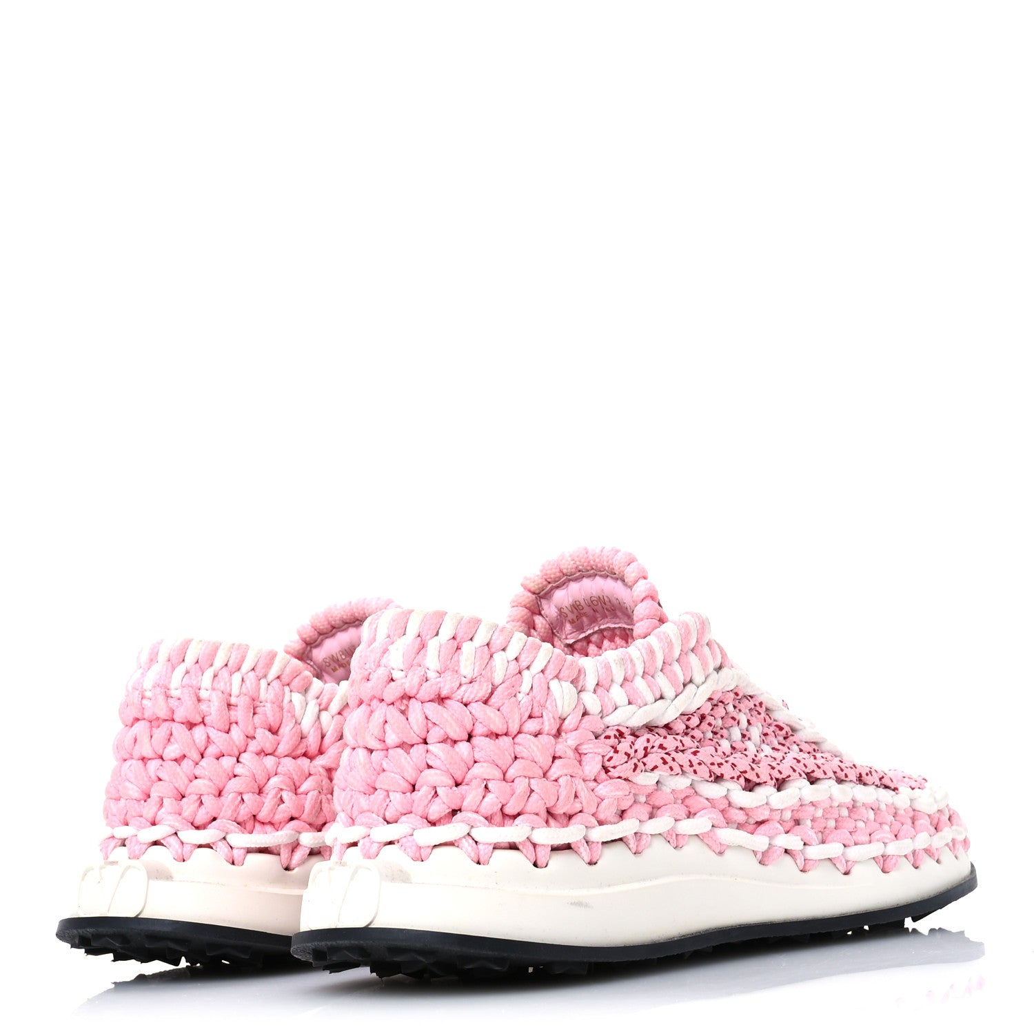 Valentino Garavani Fabric Crochet Womens Low Top Sneakers 39.5 Pink 5 of 7