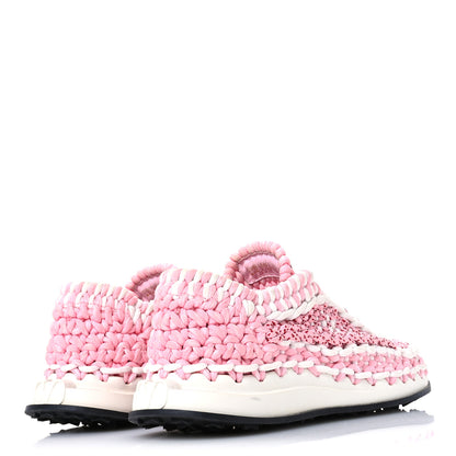 Valentino Garavani Fabric Crochet Womens Low Top Sneakers 39.5 Pink 5 of 7