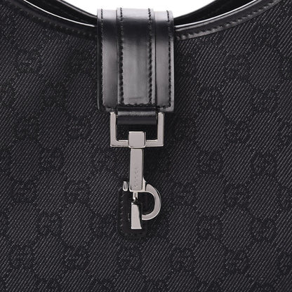Gucci Denim Monogram Jackie O Hobo Black 10 of 10