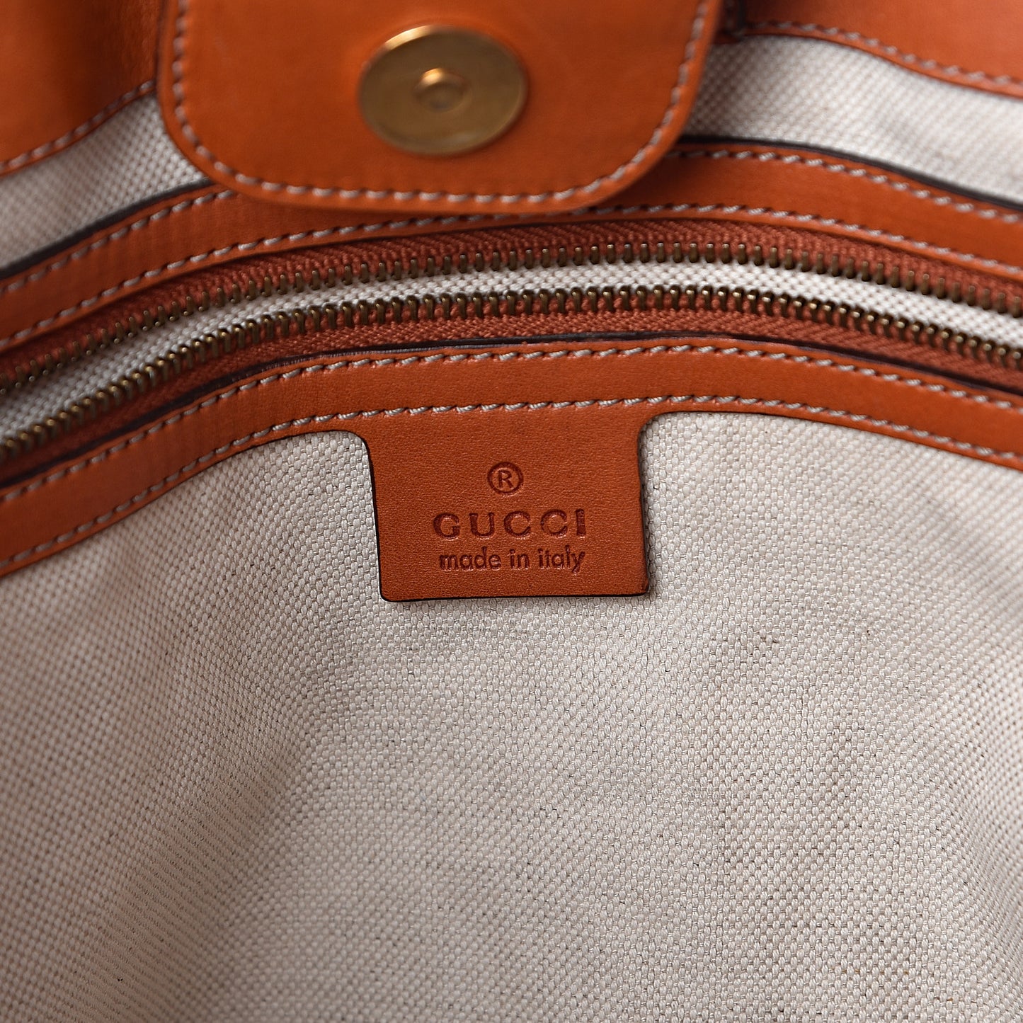 Calfskin Medium GG Running Tote Orange