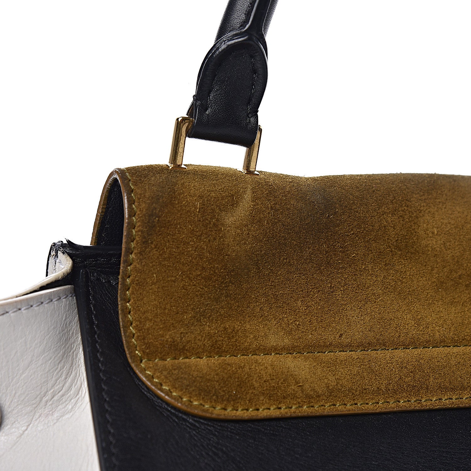 Celine Smooth Calfskin Suede Large Tri-Color Trapeze 7 of 17