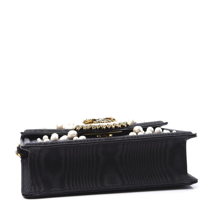 Dolce & Gabbana Moire Pearl Embellished Small Devotion Top Handle Bag Black 3 of 9