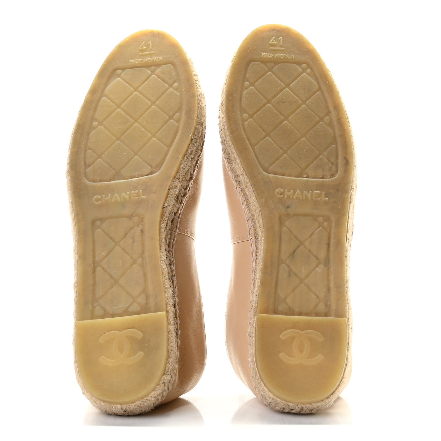 Lambskin CC Espadrilles 41 Beige Black