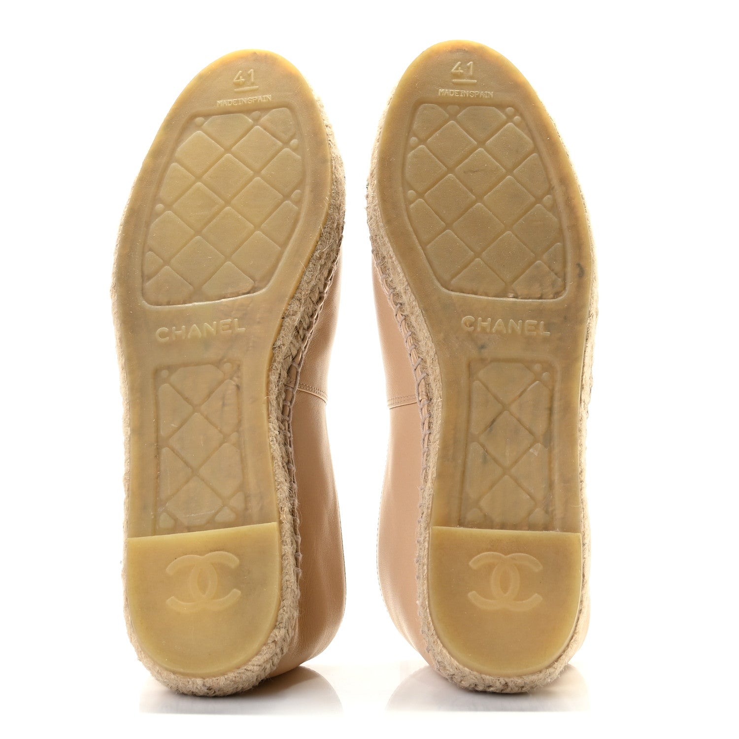 Chanel Lambskin CC Espadrilles 41 Beige Black 9 of 13