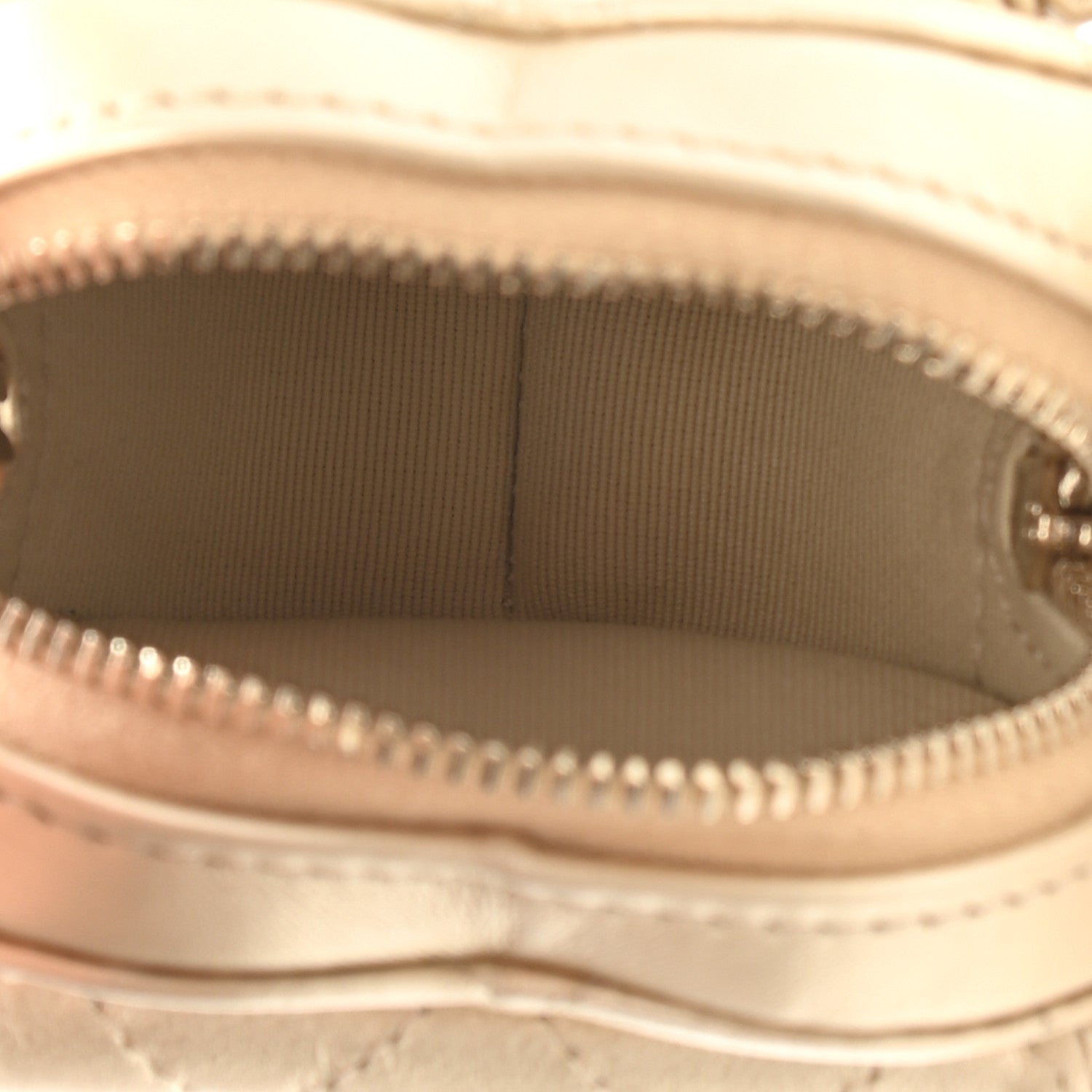 Chanel Metallic Lambskin Quilted CC In Love Heart Zipped Arm Coin Purse Gold 5 of 9